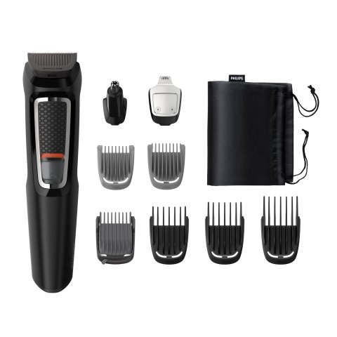 Recortadora De Barba Philips Mg3740 15 8 Peines Guia Recargable Color Negro