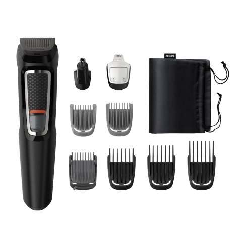 Recortadora De Barba Philips Mg3740 15 8 Peines Guia Recargable Color Negro