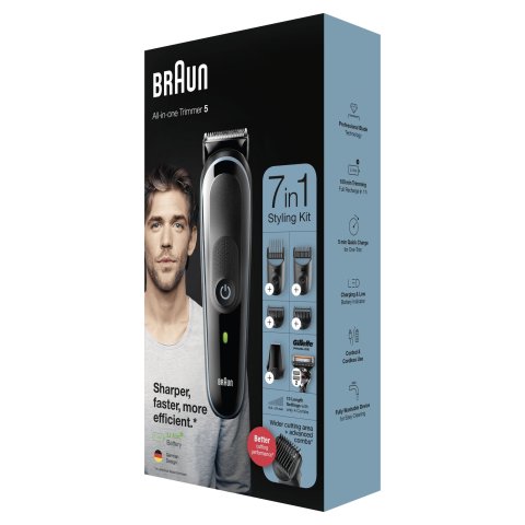 Cortapelo Braun Mgk5345 4 Cabezales Regulable Recargable Para Cabello Y Barba + Gillette Proglide