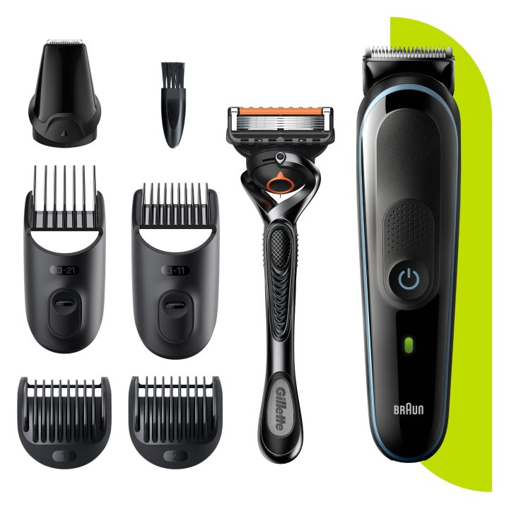 Cortapelo Braun Mgk5345 4 Cabezales Regulable Recargable Para Cabello Y Barba + Gillette Proglide