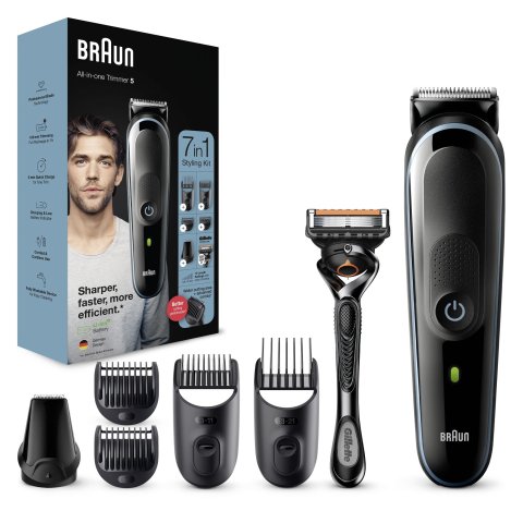 Cortapelo Braun Mgk5345 4 Cabezales Regulable Recargable Para Cabello Y Barba + Gillette Proglide