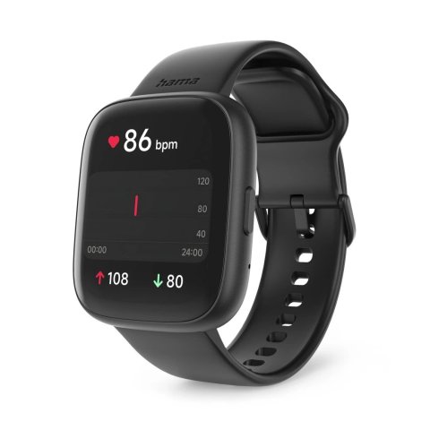 Smartwatch Hama 4000 Lcd 1.65" Ip68 Diferentes Sensores Salud Negro