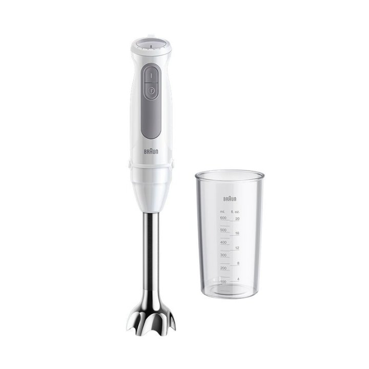 Batidora De Mano Braun Mq50001m 1000w 21 Velocidades Accesorio Vaso Medidor 600ml Blanco