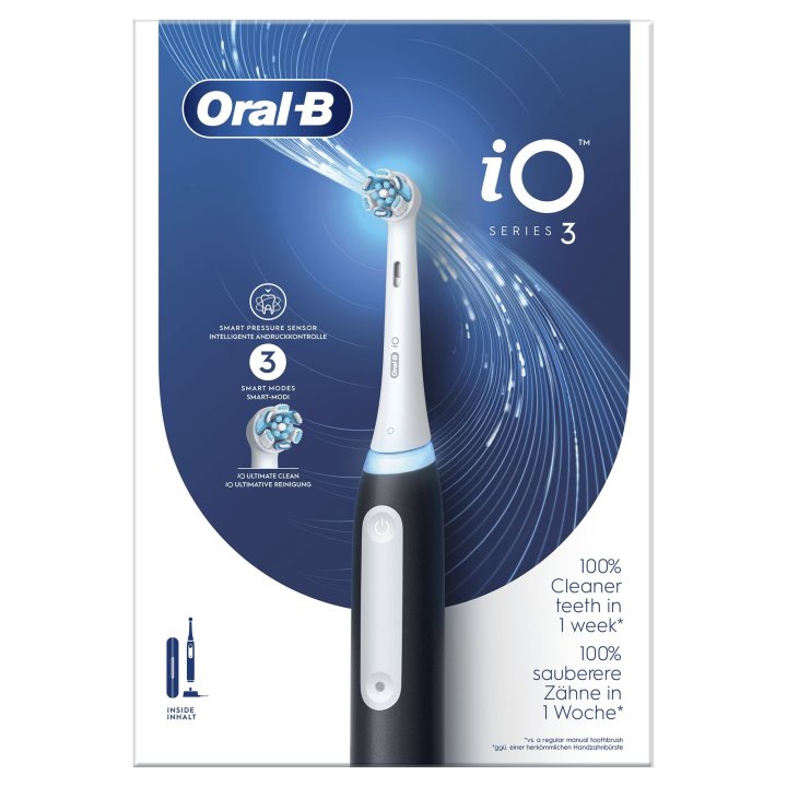 Cepillo Dental Electrico Oral-b Io Series 3 Sensor De Presion 3 Velocidades Estuche De Viaje Negro