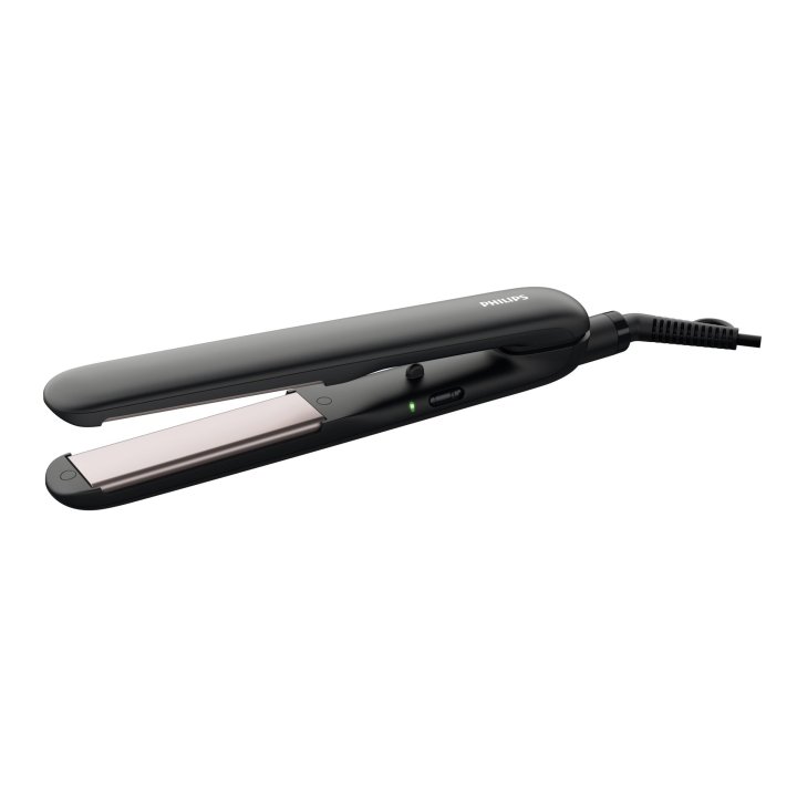 Plancha De Pelo Philips Hp8321 00 Essentialcare Placas De Ceramica Extralargas 100mm Color Negro