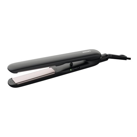 Plancha De Pelo Philips Hp8321 00 Essentialcare Placas De Ceramica Extralargas 100mm Color Negro