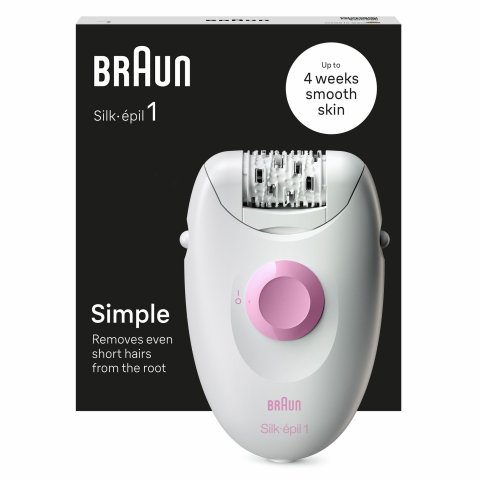 Depiladora Braun Silk-epil 1 Se1 000 Con Cable 20 Pinzas Blanco Y Rosa