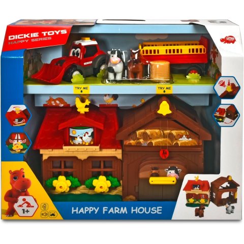 Juguete Dickie Toys Happy Farm Life Tractor Animales Luz Y Sonido