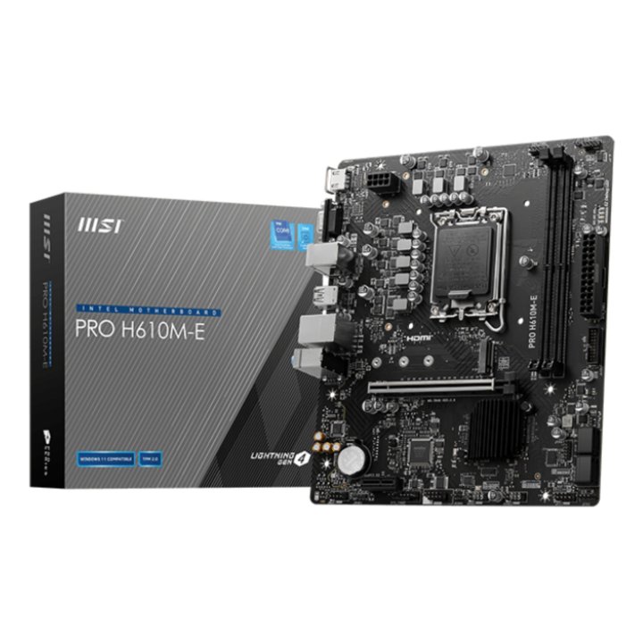 Pb Msi Pro H610m-e M-atx Skt 1700 2xddr5 5600mhz Hdmi Vga Lan 1xm.2