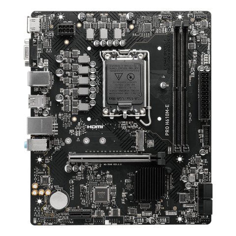 Pb Msi Pro H610m-e M-atx Skt 1700 2xddr5 5600mhz Hdmi Vga Lan 1xm.2