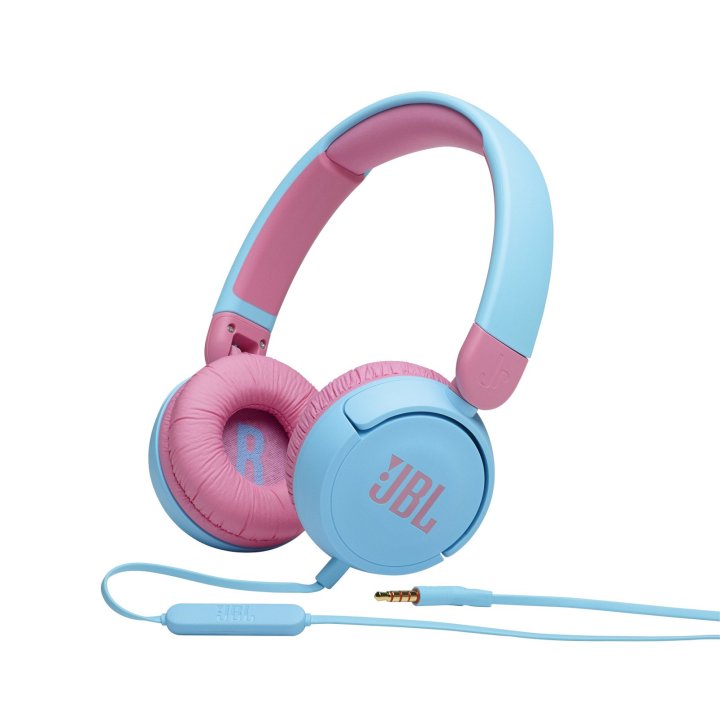 Headset Bluetooth Jbl Jr310-bl pk Bt 5.2 Ligeros Pleagbles Bateria 30h Color Azul Y Rosa