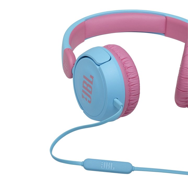 Headset Bluetooth Jbl Jr310-bl pk Bt 5.2 Ligeros Pleagbles Bateria 30h Color Azul Y Rosa