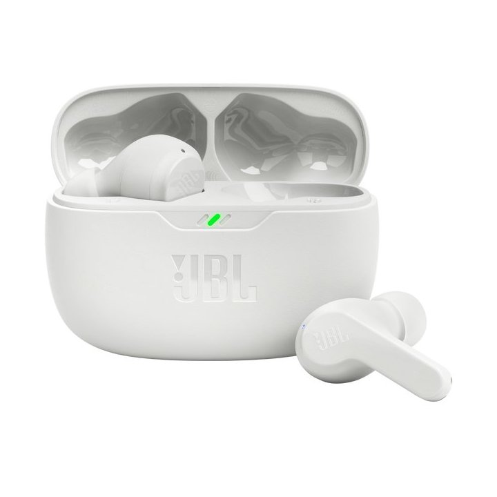 Auricular Intrauditivo Bluetooth Jbl Wave Beam Wh 32h Deepbass Ipx2 Color Blanco