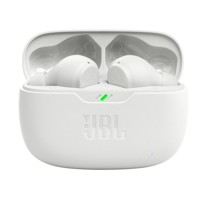 Auricular Intrauditivo Bluetooth Jbl Wave Beam Wh 32h Deepbass Ipx2 Color Blanco