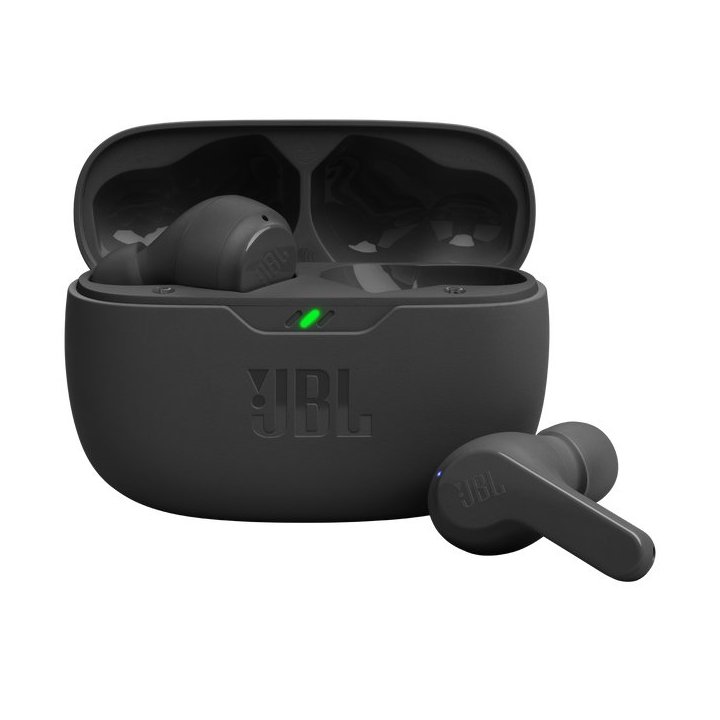Auricular Intrauditivo Bluetooth Jbl Wave Beam Bk 32h Deepbass Ipx2 Color Negro