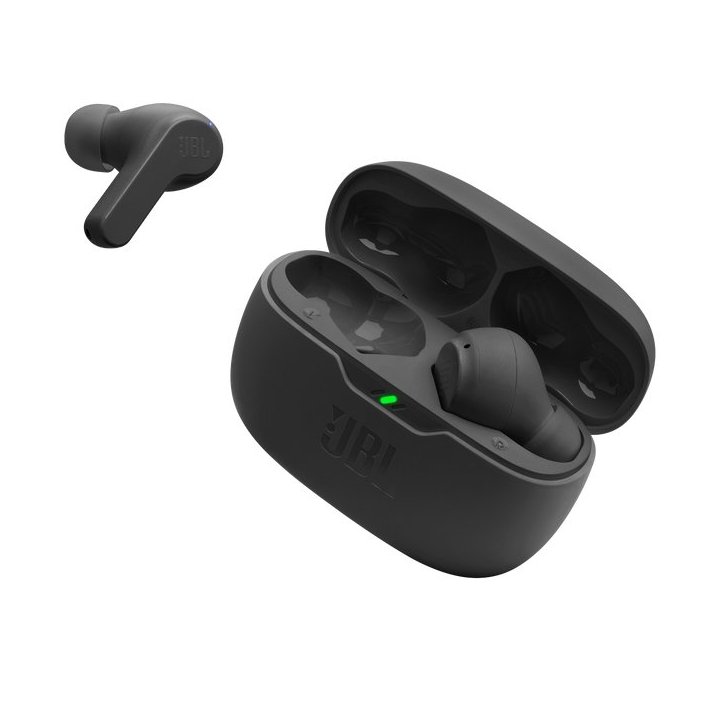 Auricular Intrauditivo Bluetooth Jbl Wave Beam Bk 32h Deepbass Ipx2 Color Negro