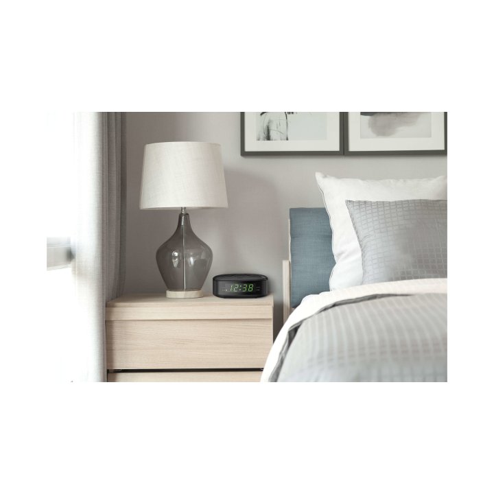 Radio Despertador Philips Tar3205 12 Digital Fm Alarma Dual Bateria De Reserva Color Negro