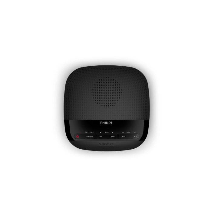 Radio Despertador Philips Tar3205 12 Digital Fm Alarma Dual Bateria De Reserva Color Negro