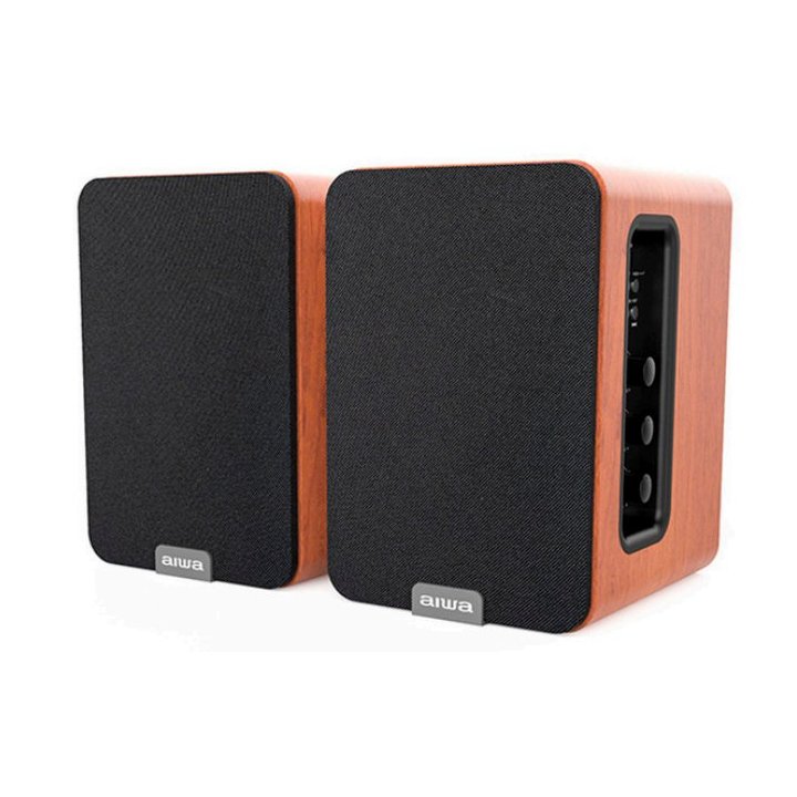 Altavoces 2.0 Hifi Aiwa Aspa200br Color Marron  2x25w Rms Hdmi Arc Coaxial Rca Bt 5.0 Controles