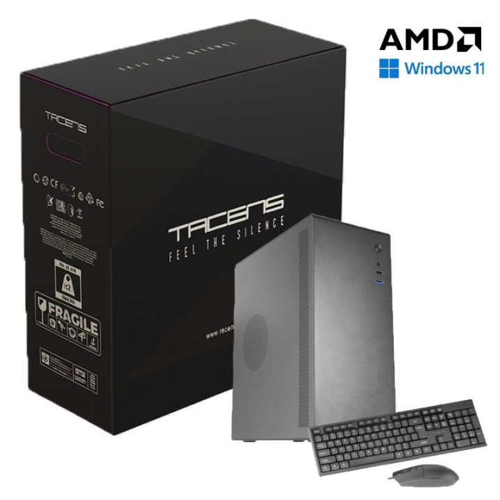 Ordenador Tacens Auris Ta100-w11 A520m Ryzen 5 3400g 8gb Ddr4 480gb M.2 Usb Wifi Novax550br W11h F.a550w 80+ Teclado Y Mouse