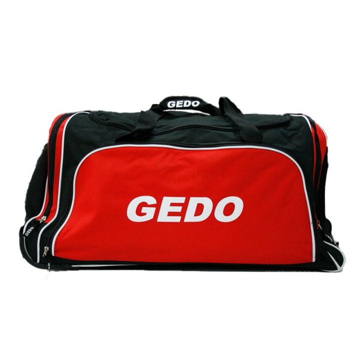 Bolsa De Deporte Gedo Milan Trolley 4 Departamentos Ruedas Color Negro Y Rojo