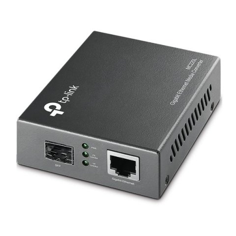 Convertidor Fibra Tp-link Mc220l Rj45 Giga A Ranura Sfp Giga Minigbic Montaje En Chasis