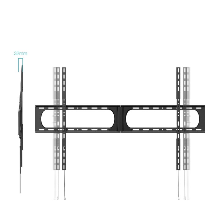 Soporte De Pared Fijo Tooq Lp37140f-b Pantalla 37-140" Max. 125kg Vesa Max. 1200x800 Negro