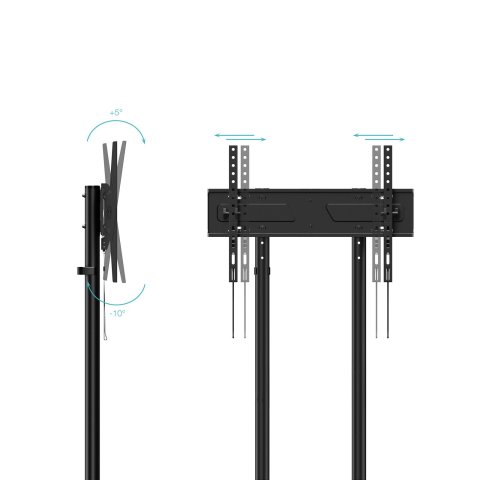 Soporte De Suelo Con Ruedas Tooq Fs1150m-b Pantallas De 37" - 70" Max 70kg Vesa Max. 600x400 Bandejanegro