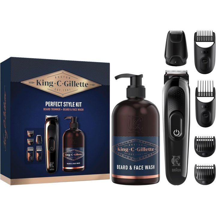 Recortadora Braun King C Gillette Style Master 5 Peines Recargable + Champu Barba