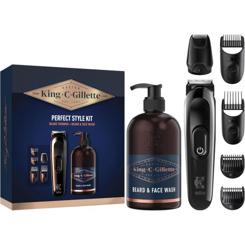 Recortadora Braun King C Gillette Style Master 5 Peines Recargable + Champu Barba