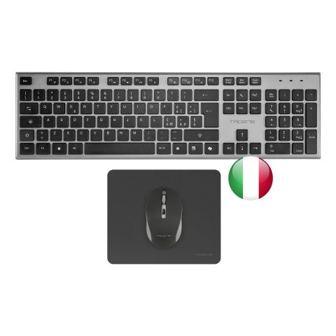 Teclado Mouse Y Alfombrilla Wireless Tacens Zenith Low Profile Tecla Copilot 3200dpi Italiano Negro 