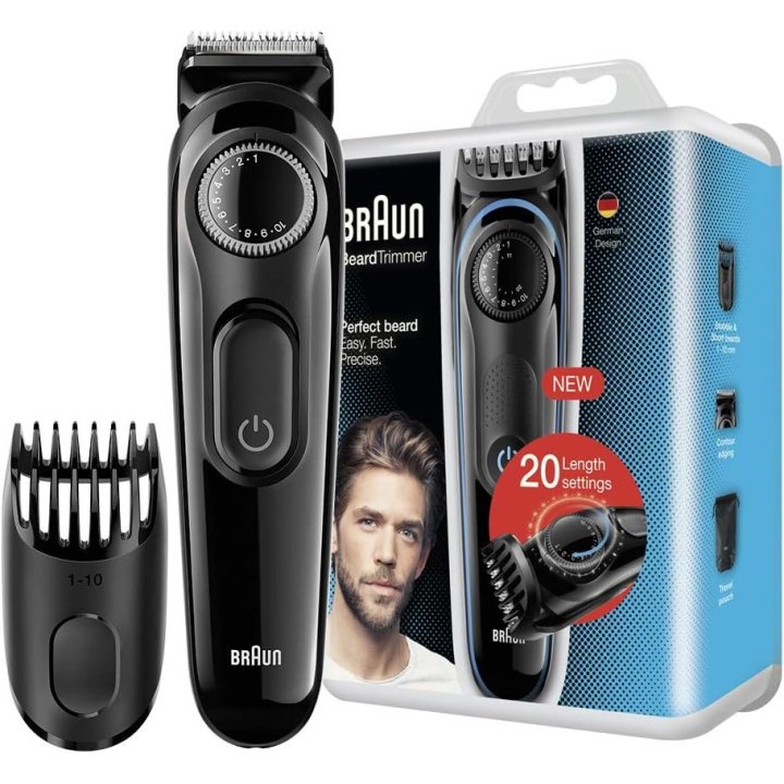 Cortapelo Braun Bt3000 Cabezales Regulable Recargable Para Cabello Y Barba Negro