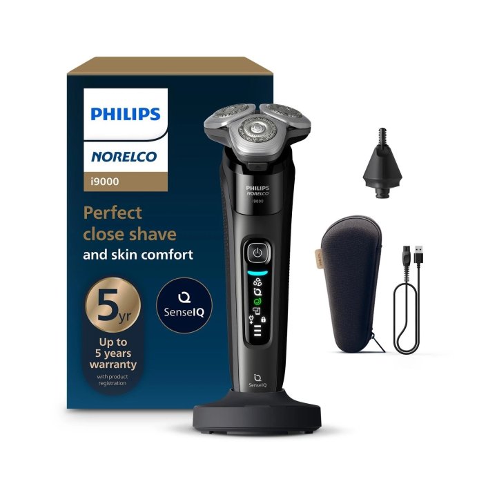 Afeitadora Philips X9000/90 3 Cabezales Flexibles Uso En Humedo Y Seco Recargable Base De Carga