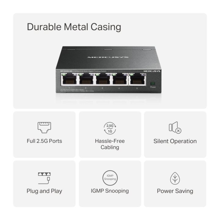 Switch No Gestionable Mercusys Ms105gs-m2  5p...