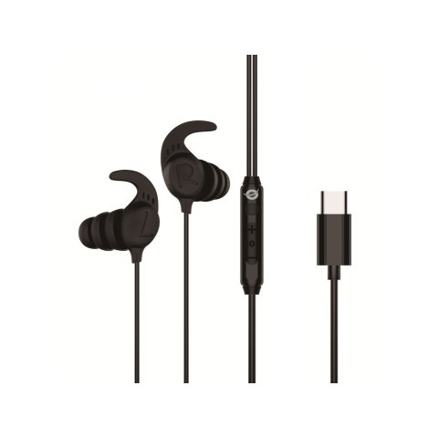 Auricular Intrauditivo Usb-c Conceptronic Brendan05b 1.2m Microfono Controles Color Negro