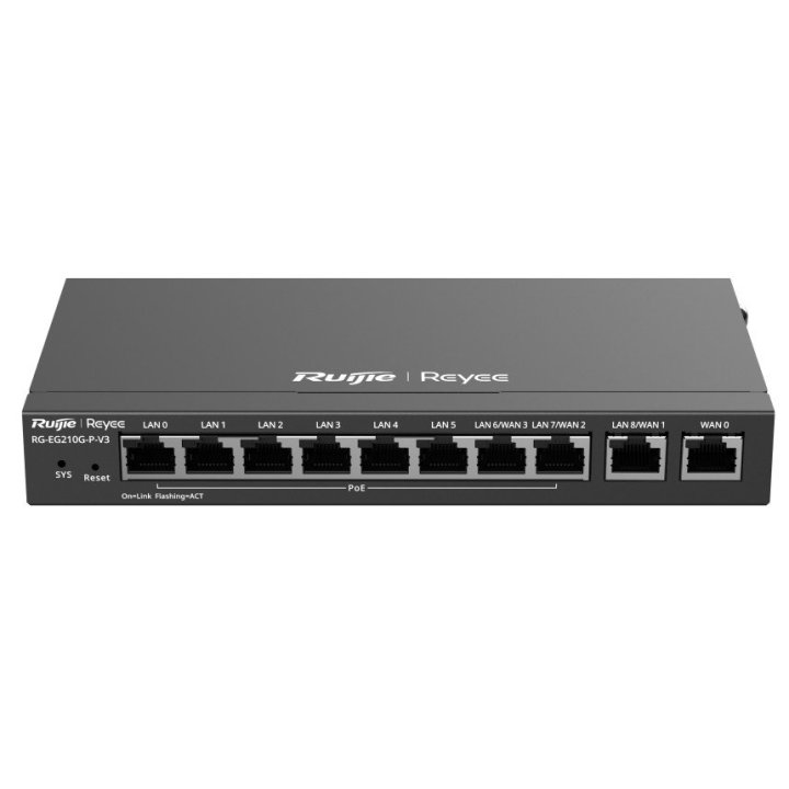 Router Vpn Poe Ruijie Rg-eg210g-p-v3 10xgb Dual Wan Balanceo De Cargas Portal En La Nube Poe 110w