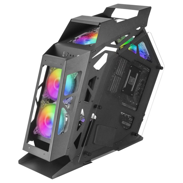 (km0) Caja Microatx Gaming Mars Gaming Mc61 Black Diseño Premium Controladora Argb Con Mando 4 Ventiladores De 120 Rgb Sin Fu