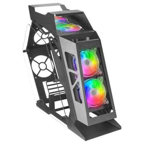(km0) Caja Microatx Gaming Mars Gaming Mc61 Black Diseño Premium Controladora Argb Con Mando 4 Ventiladores De 120 Rgb Sin Fu