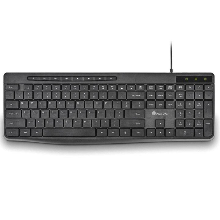 Teclado Ngs Spectra Ultra Slim Teclas Multimedia Color Negro