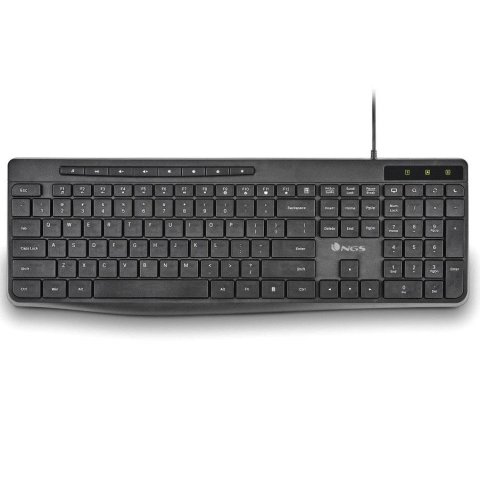 Teclado Ngs Spectra Ultra Slim Teclas Multimedia Color Negro