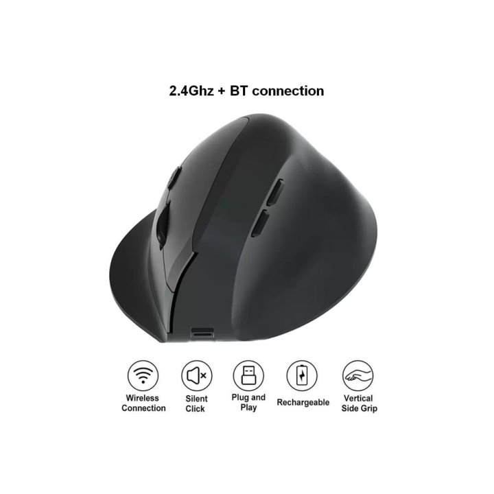 Mouse Equip Wireless Ergonomico 245120 1600dpi...
