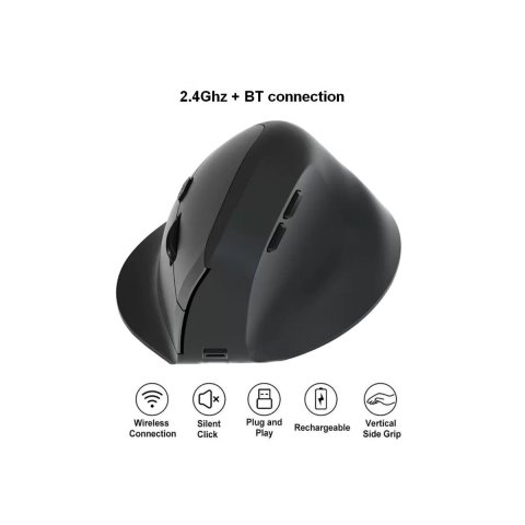 Mouse Equip Wireless Ergonomico 245120 1600dpi...