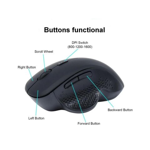 Mouse Equip Wireless 245121 1600dpi 6 Botones...