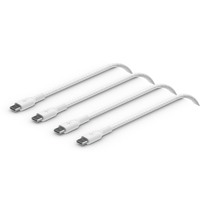 Cable Trenzado Belkin Cab004bt1mwh2pk Boost Charge Usb-c A Usb-c 1m Pack 2 Color Blanco