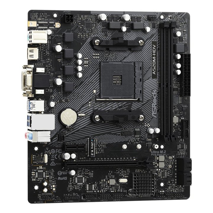 Pb Asrock A520m-hdv Skt Am4 Microatx Vga Dvi Hdmi 2xddr4  Usb3,2 1xm.2 
