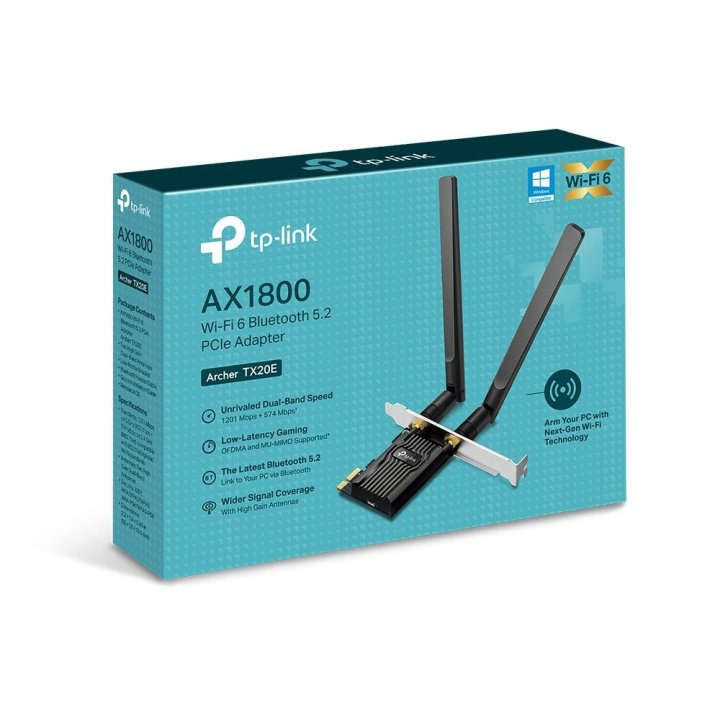 Pci Express Wifi 6 Dualband Y Bluetooth 5.2 Tp-link Archer Tx20e Un-b Ax1800 2 Antenas De Alta Ganancia