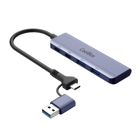 Hub Usb-c Coolbox Hub Lite 2xusb-c 2xusb-a Con Adaptador Usb-a