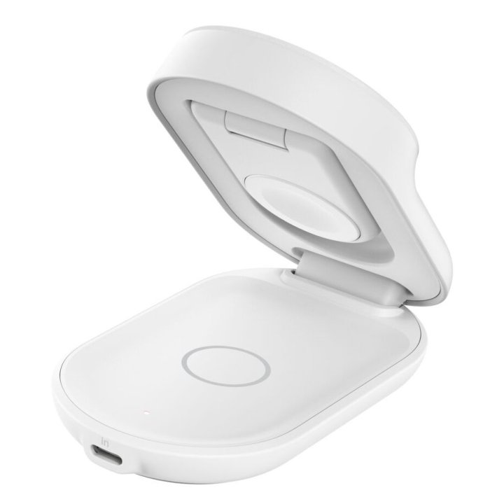 Base De Carga Belkin Ultracharge Blanco Magnetico Plegable Qi2 25w Movil Reloj Y Auriculares Blanco