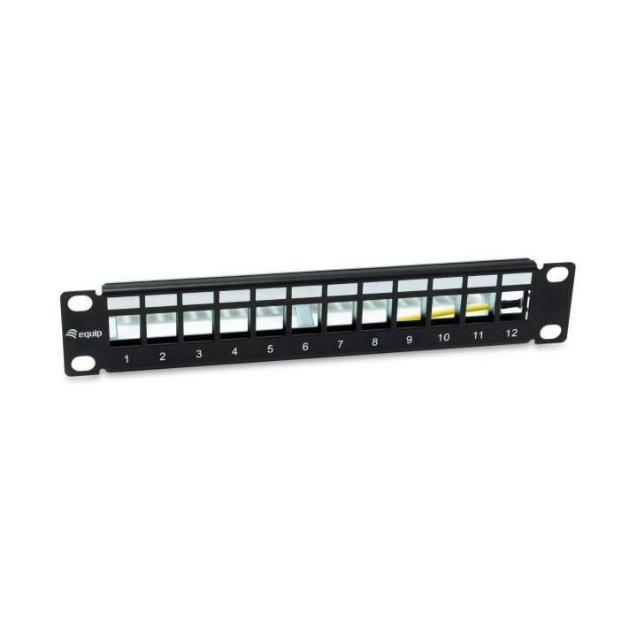Patch Panel Vacio Cat.6 Apantallado 10" 12 Puertos Keystone 1u Ral9005