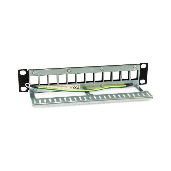 Patch Panel Vacio Cat.6 Apantallado 10" 12 Puertos Keystone 1u Ral9005